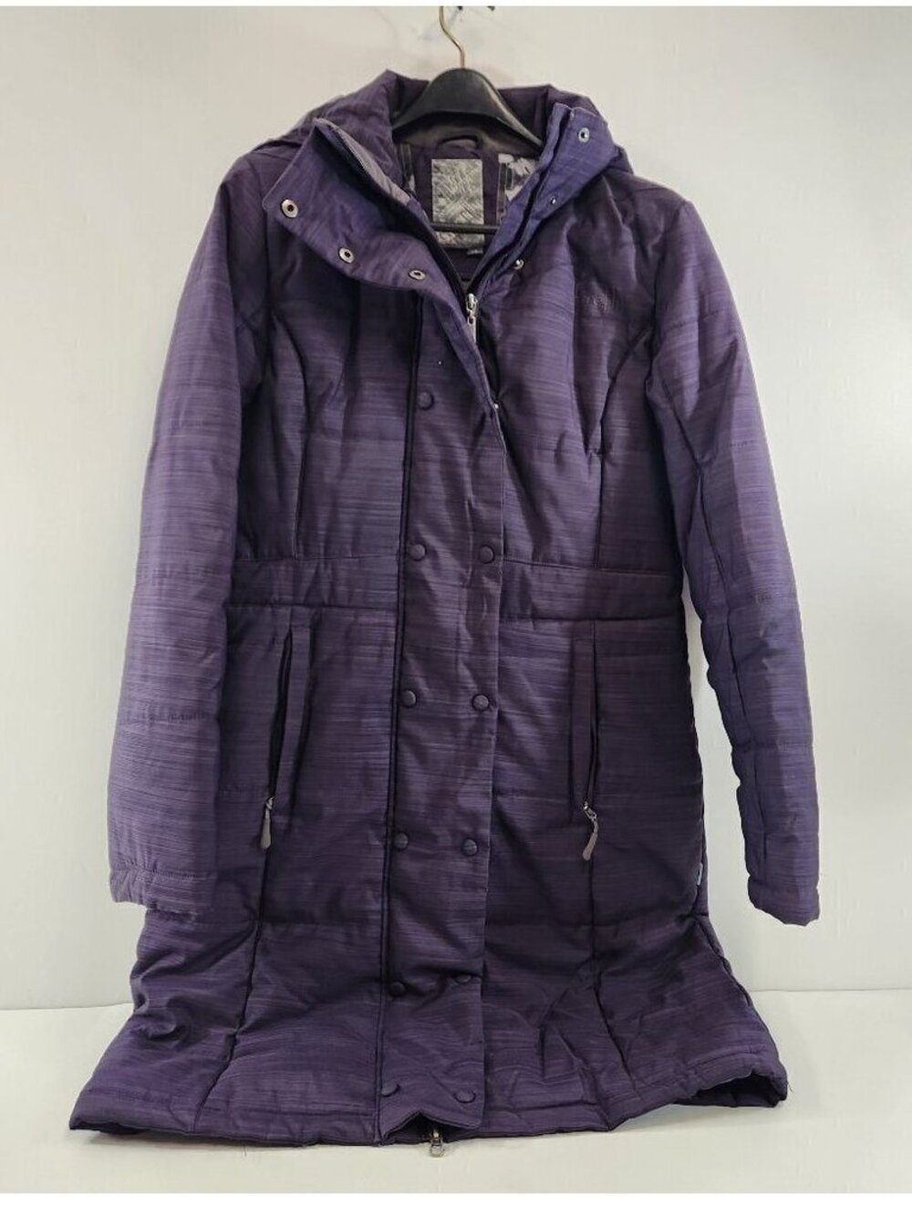 Firefly Womens Puffy Long Jacket Purple Size Large